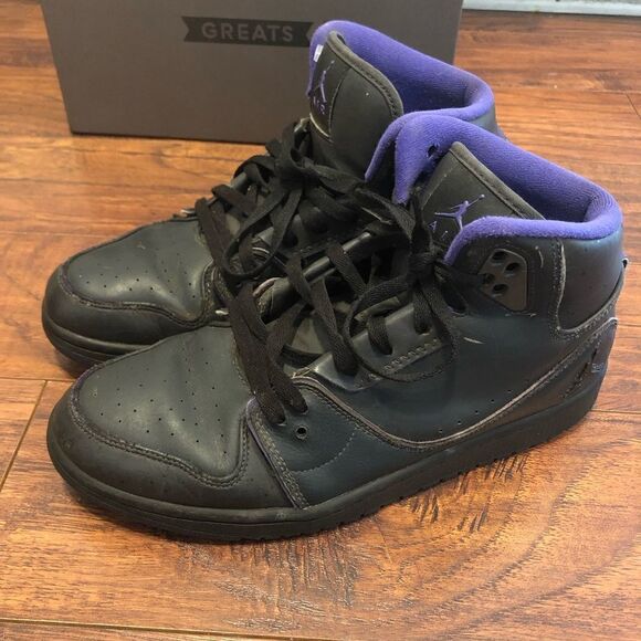 NIKE air JORDAN 1 flight 2 black purple shoes sneakers size 10 men - Picture 6 of 8